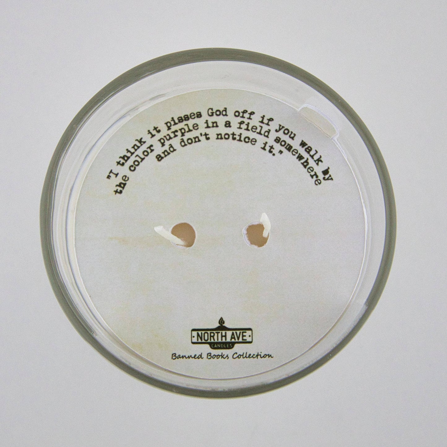 Banned Book Candle / The Color Purple / Bookstore Sidelines