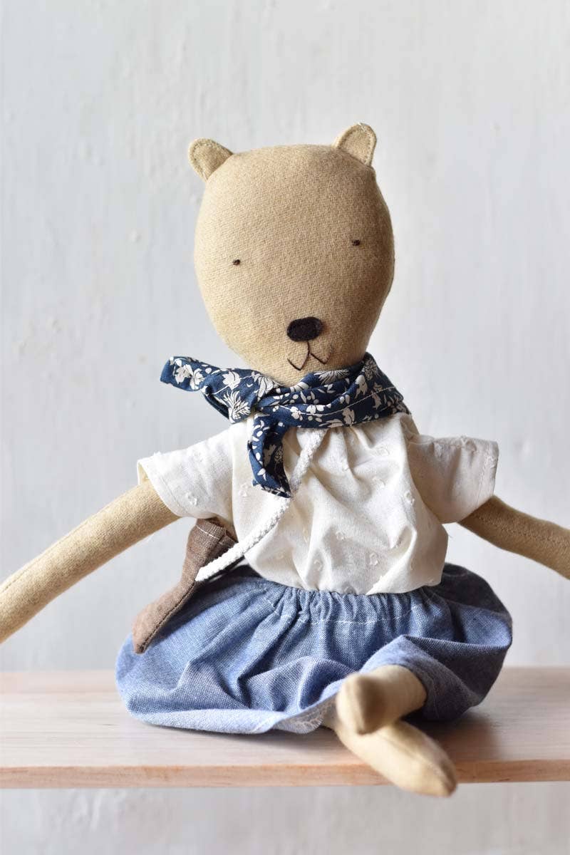 Agatha the bear doll - Chambray