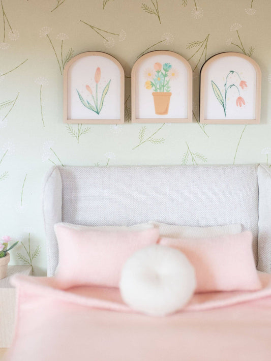 Dollhouse Floral Wall Print | Arch | Flowers Tulip Lilies