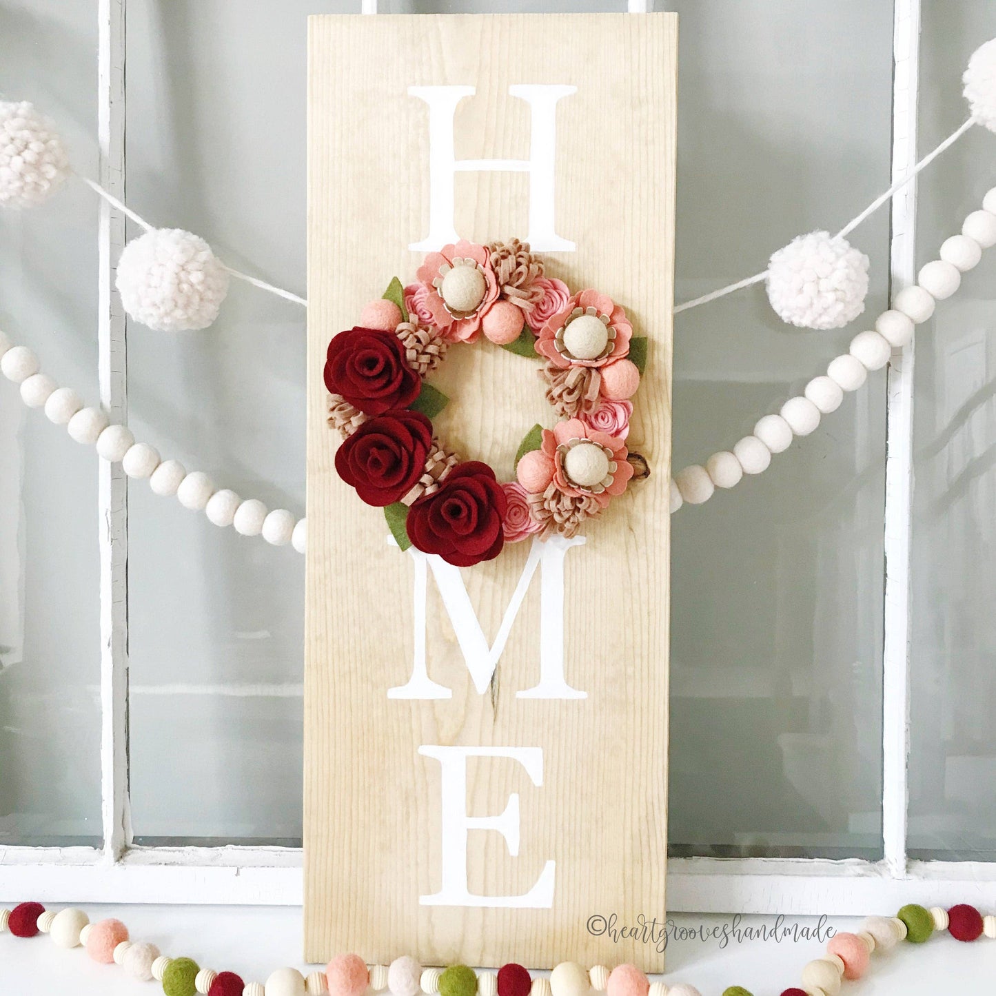 Felt Flower Wreath Craft Kit | Crimson Blush