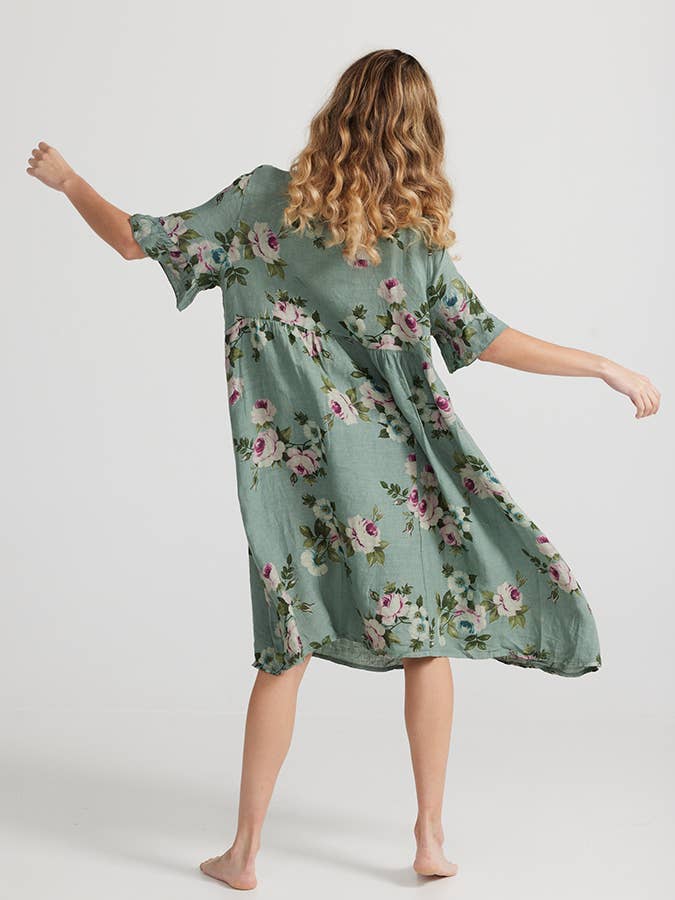 WOMEN'S - AUDREY FLORAL LINEN DRESS