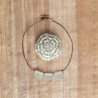 Playa Brass Necklace, Glass Drop