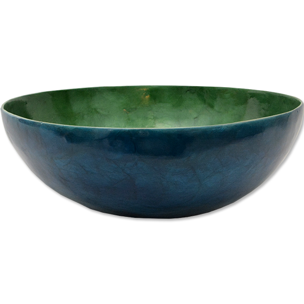 Capiz Shell Bowl | Green & Blue