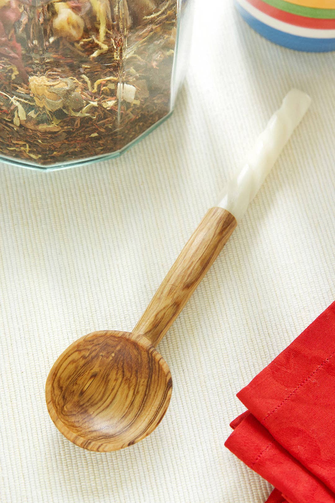 Spiral Handle Wild Olive Coffee Spoon