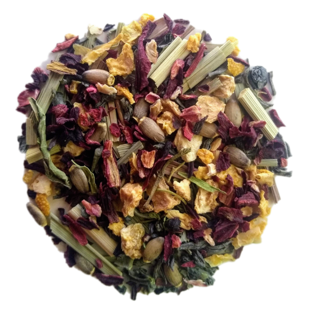 Juicy Ass: refreshing green loose leaf tea blend