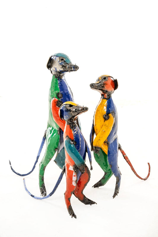 METAL COLORFUL MEERCATS SET