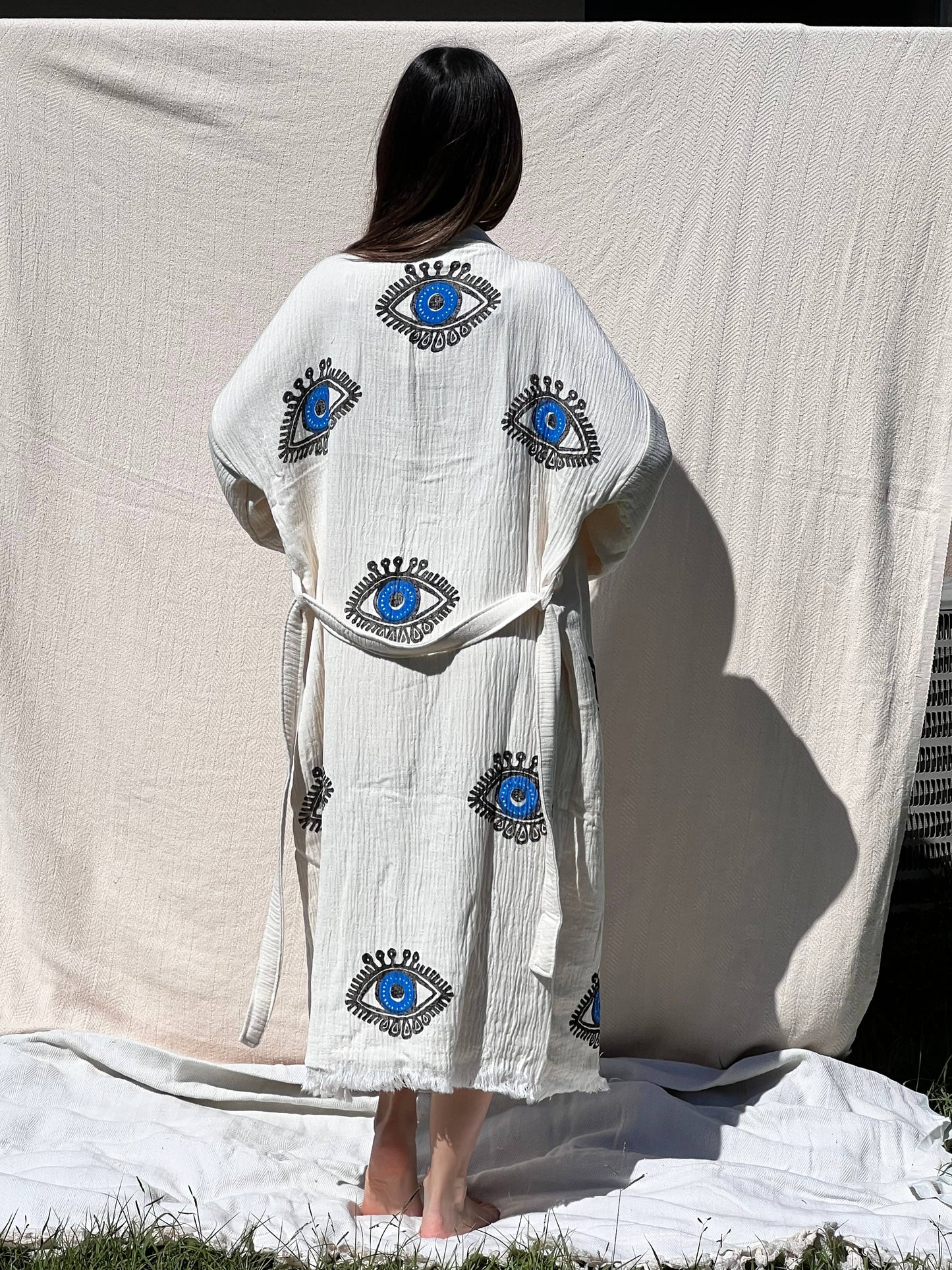 Awake Eye Kimono Robe, Dressing Gown