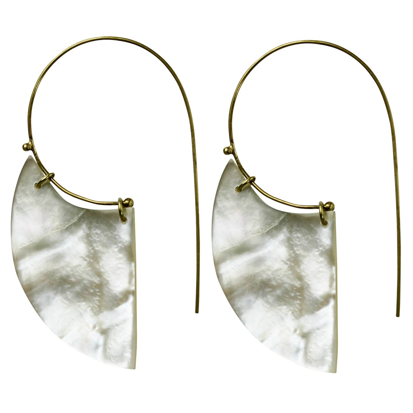 Selma Earrings, Crescent, Mother of Pearl