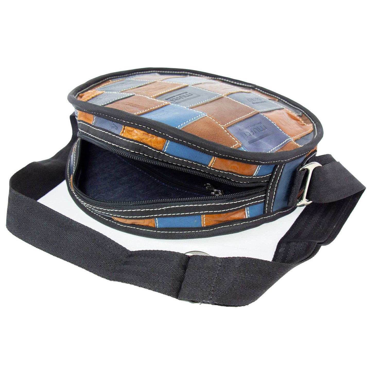 Jean Patch Round Shoulder Bag,  Up-cycled!
