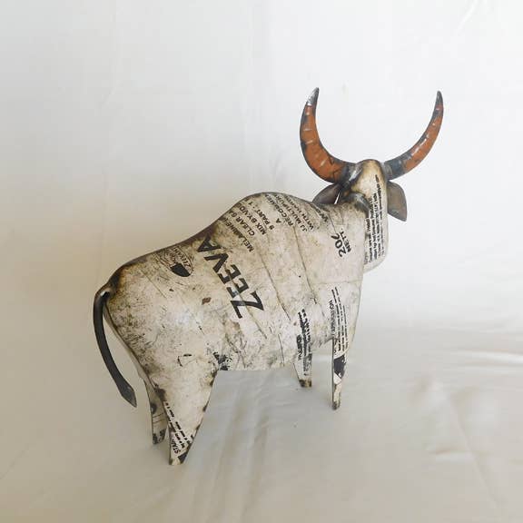 Longhorn Recycled Metal Animals