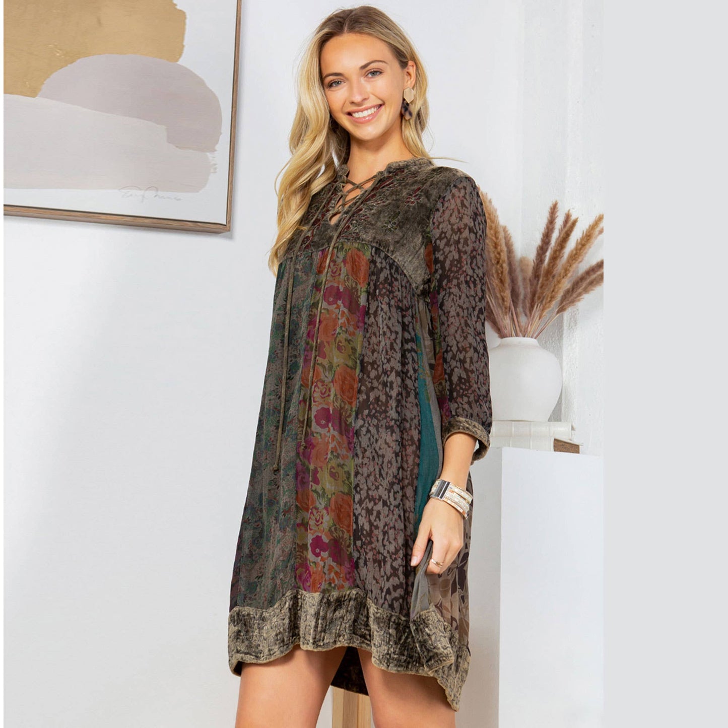 Chic Bohemian Stone-Washed Babydoll Dress SIZE: XS TO 3X