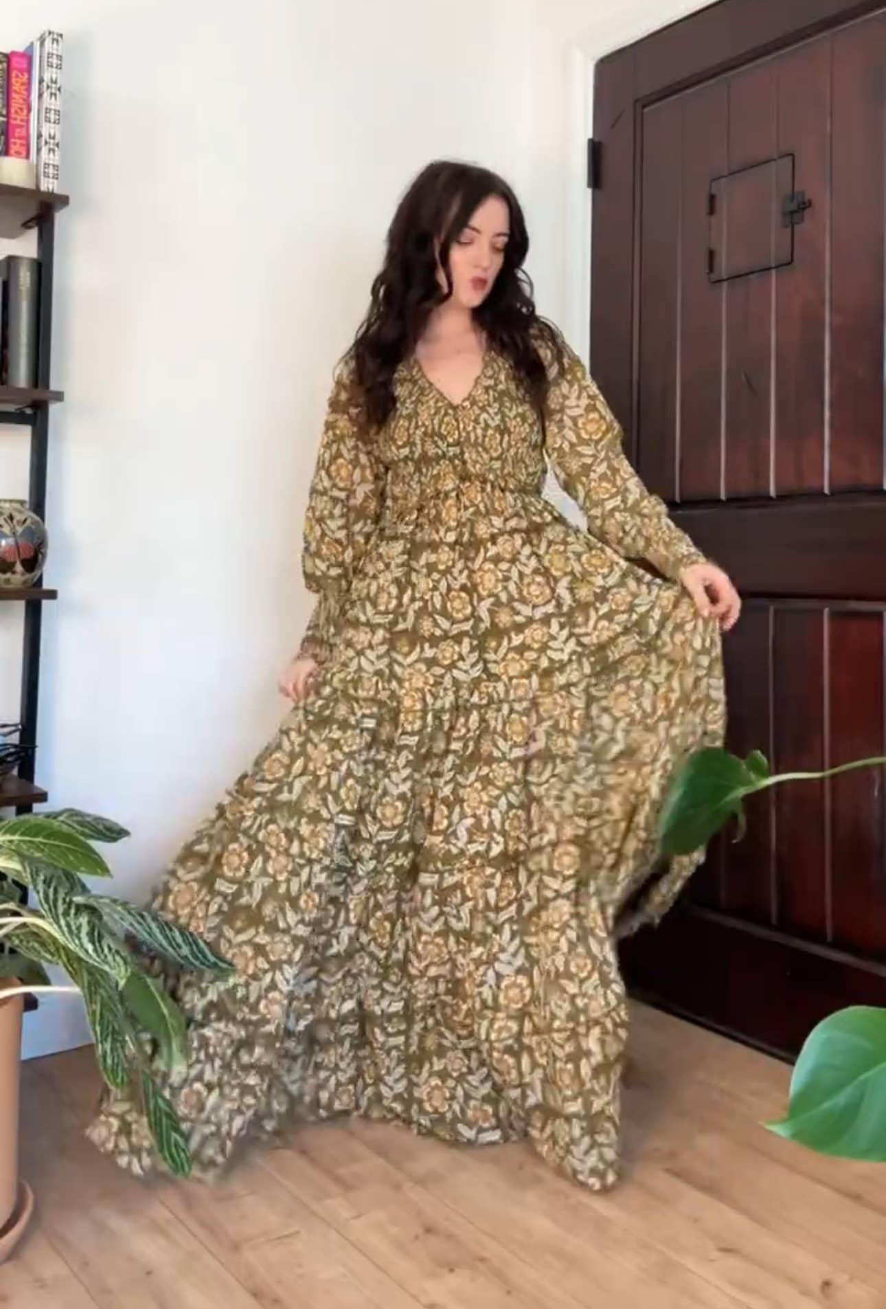 ORGANIC Cotton Block Printed Maxi Dress, Floral EMILIA Dress