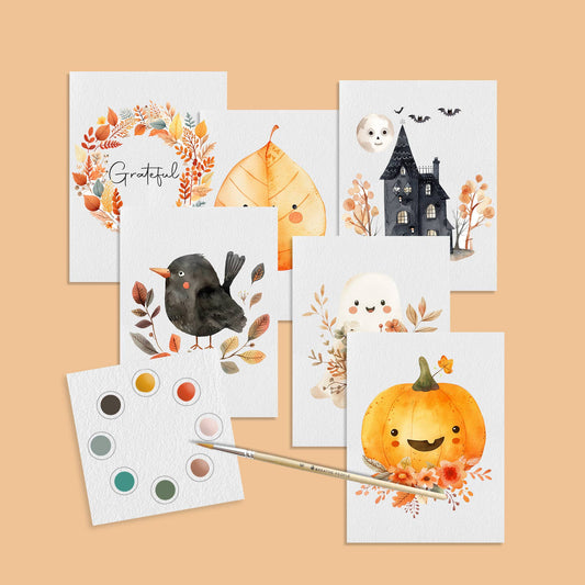 Watercolor Postcard Kit:- Fall
