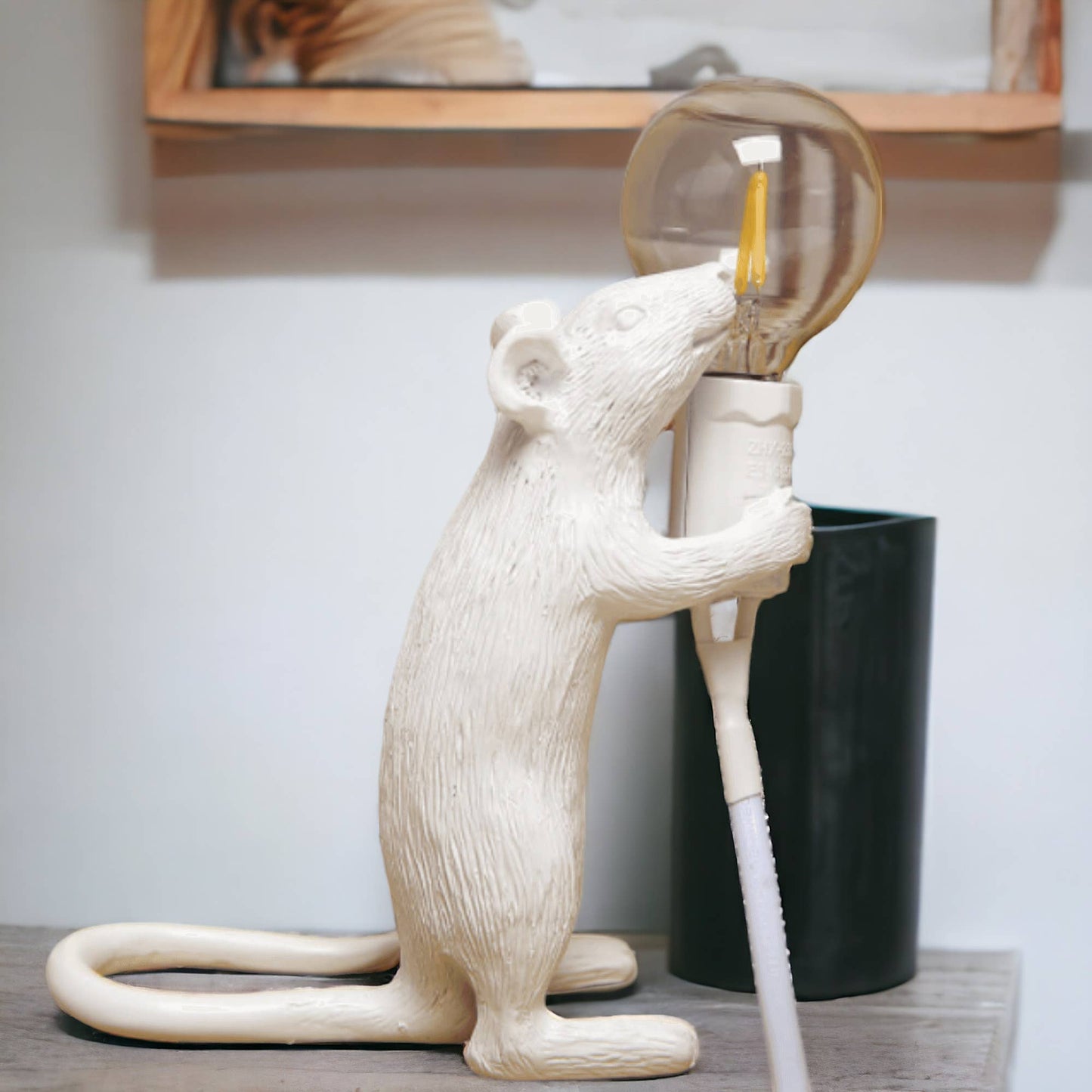 White Mouse Resin Night Light | Creative Lamp
