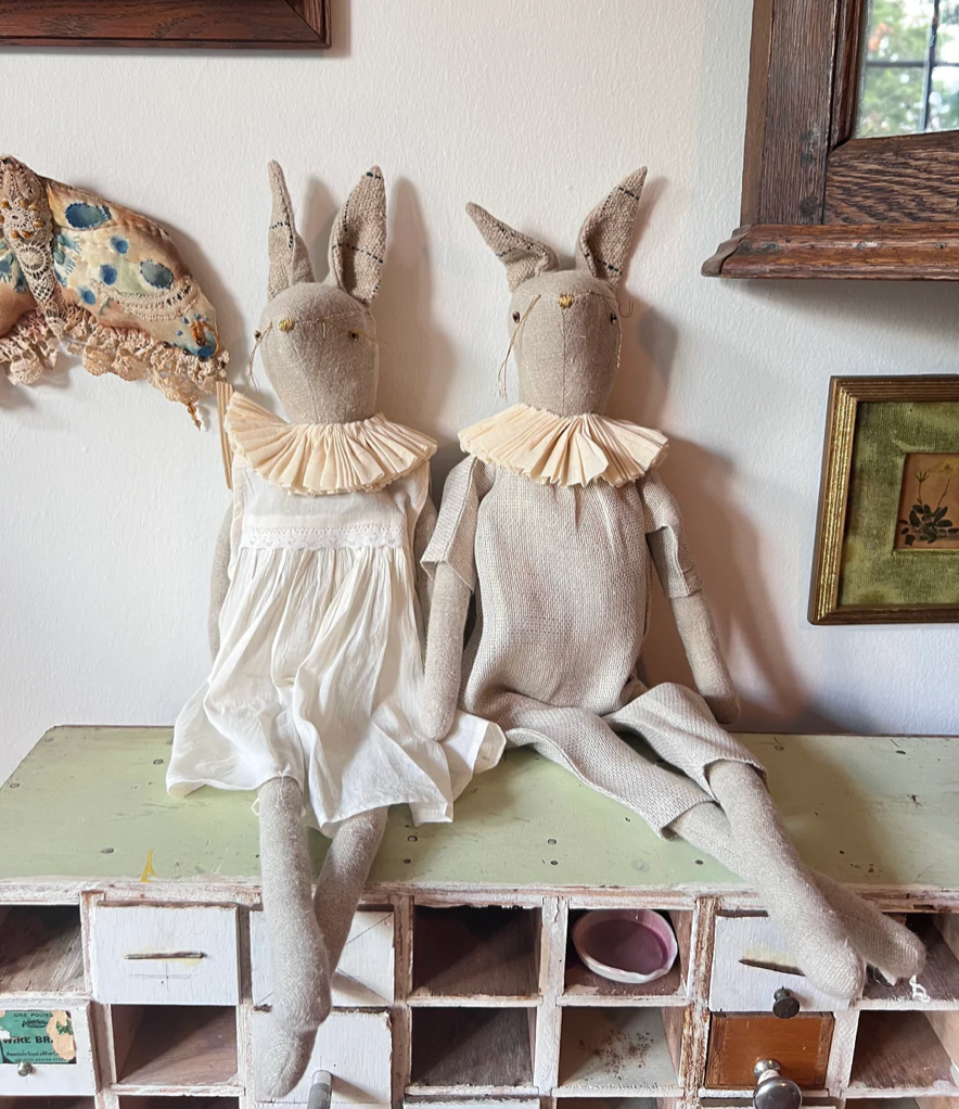 Ruffle Bun Ragdoll - Cotton-filled Art Doll
