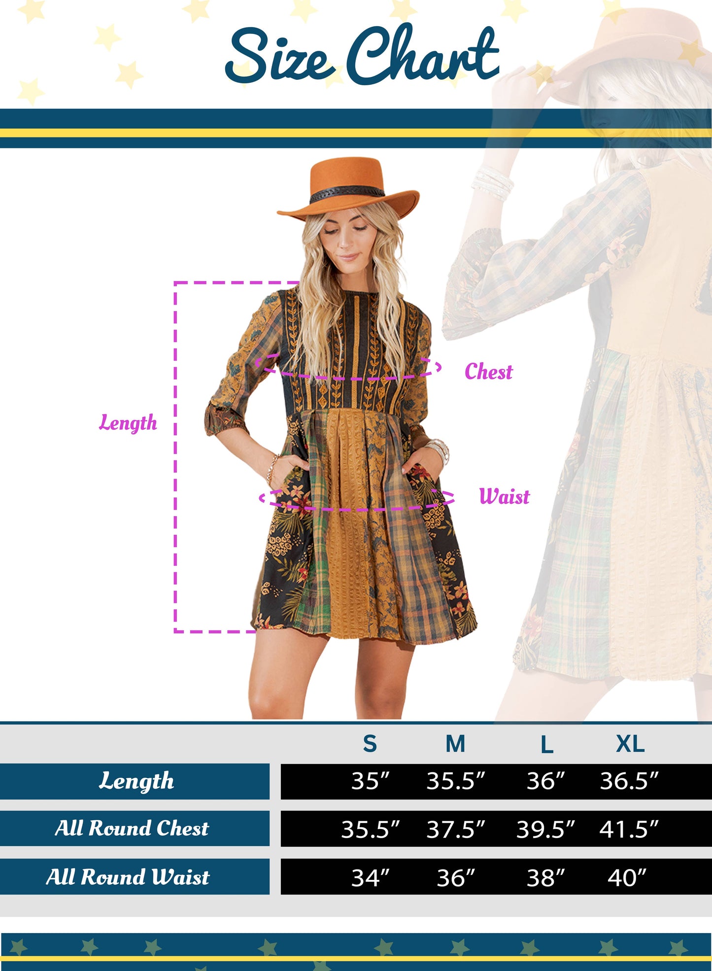 Rustic Bohemian: Fit and Flare Patchwork Mini Dress- New