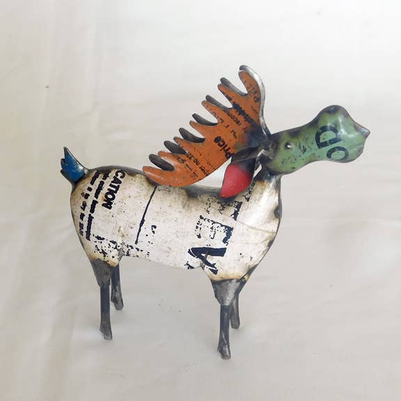 Small Moose Recycled Metal Animals
