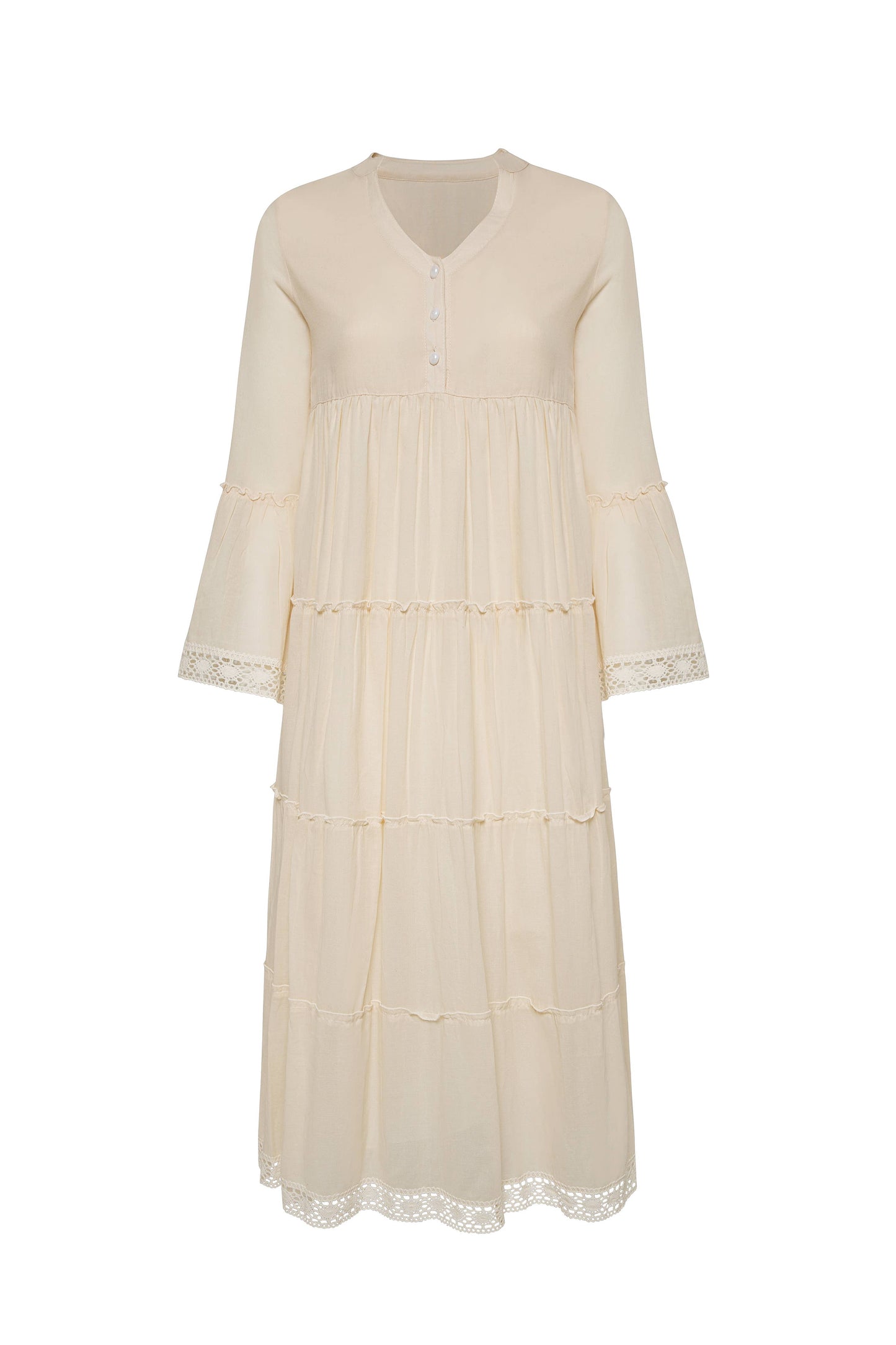 Mika Maxi Dress / Cotton Dress, Bohemian Dress, Cream Dress