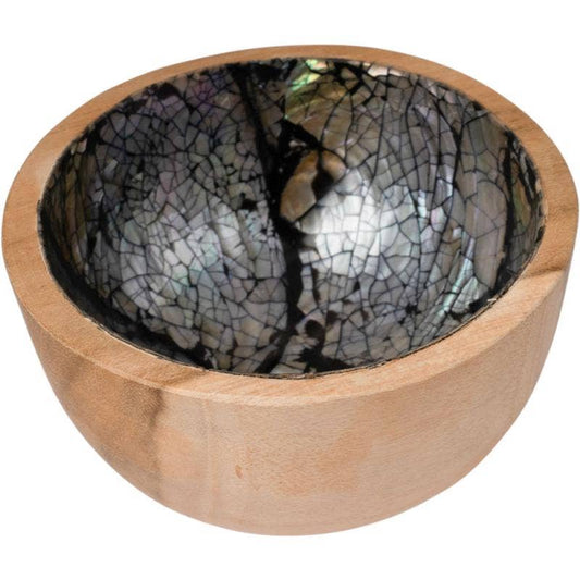 TEAK BOWL WITH BLACK SHELL