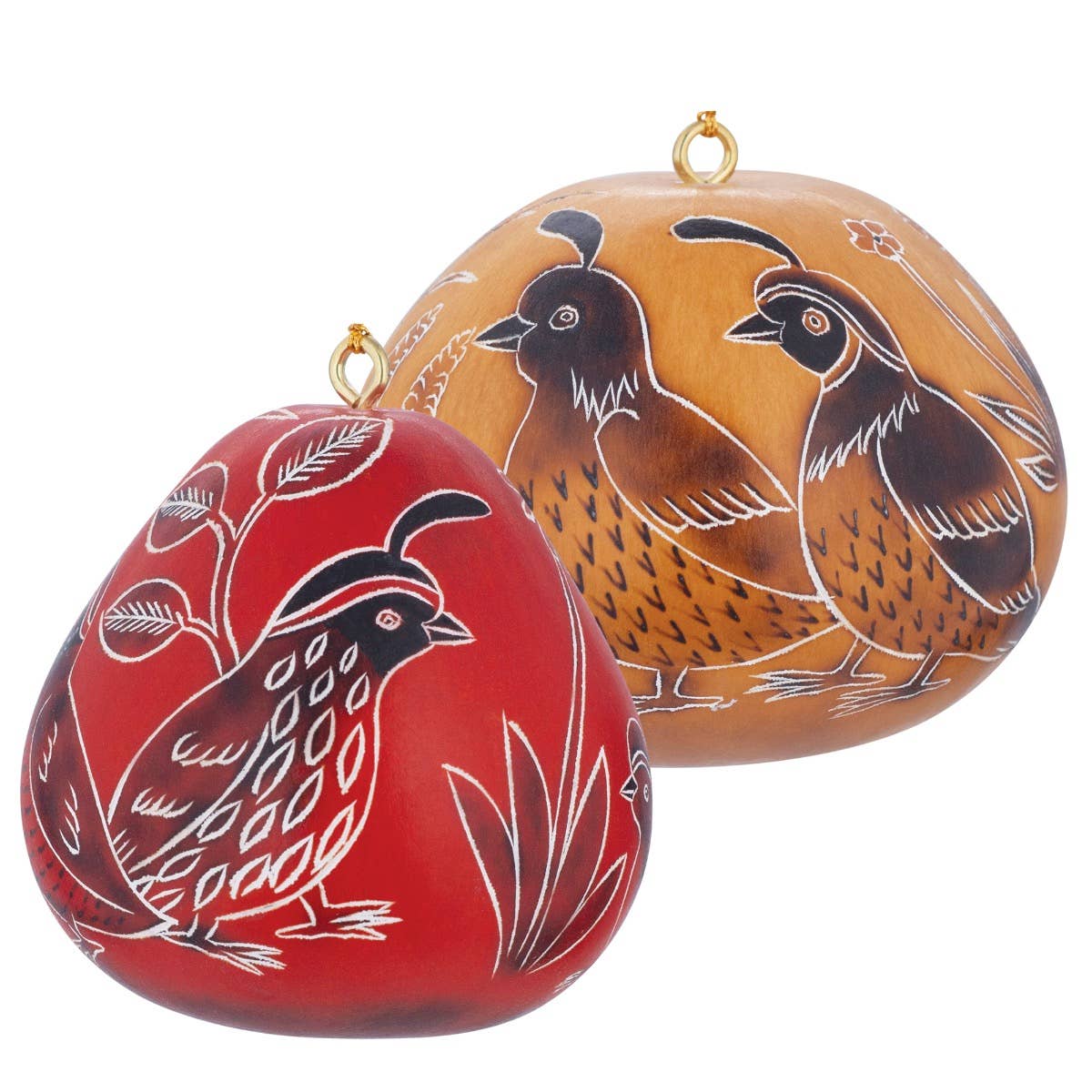 Quail - Gourd Ornament - Nature Inspired