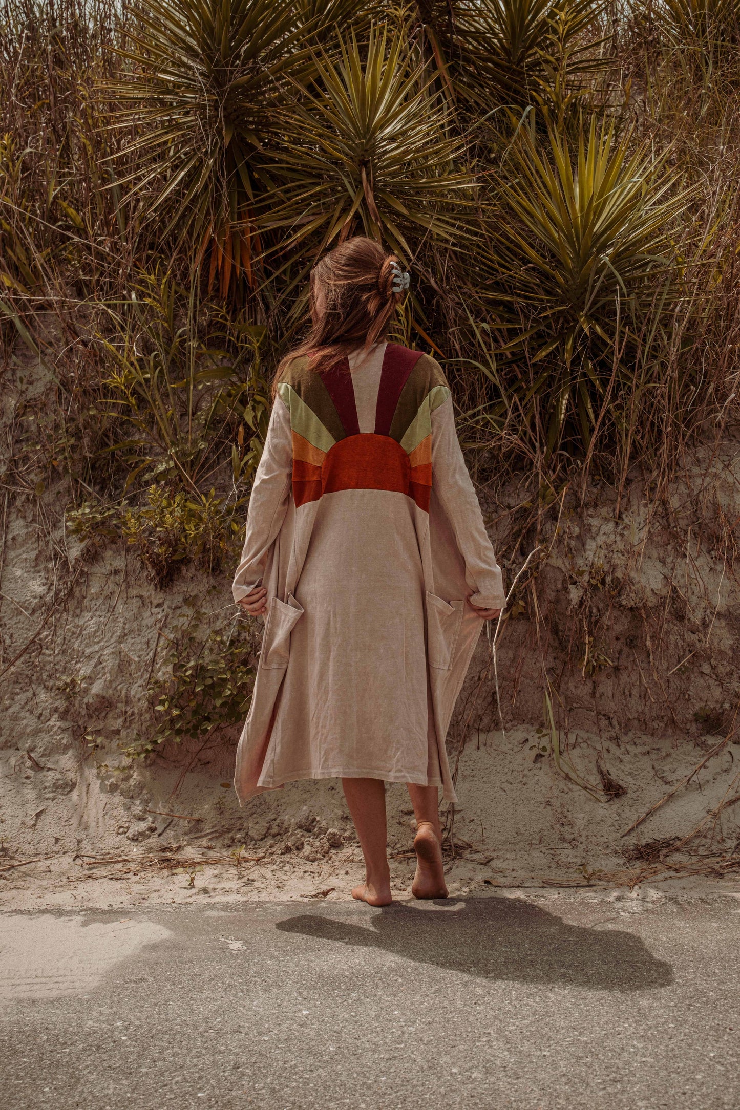 Sun Ray Cardigan, Cotton Earthy Hippie Boho Style Duster