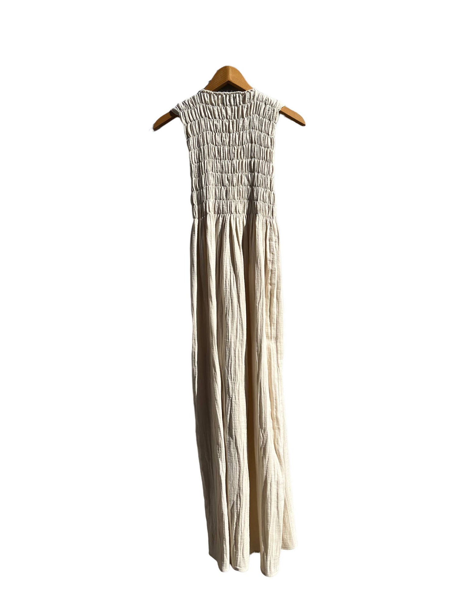 735 ALBER Gathered dress in organic cotton muslin