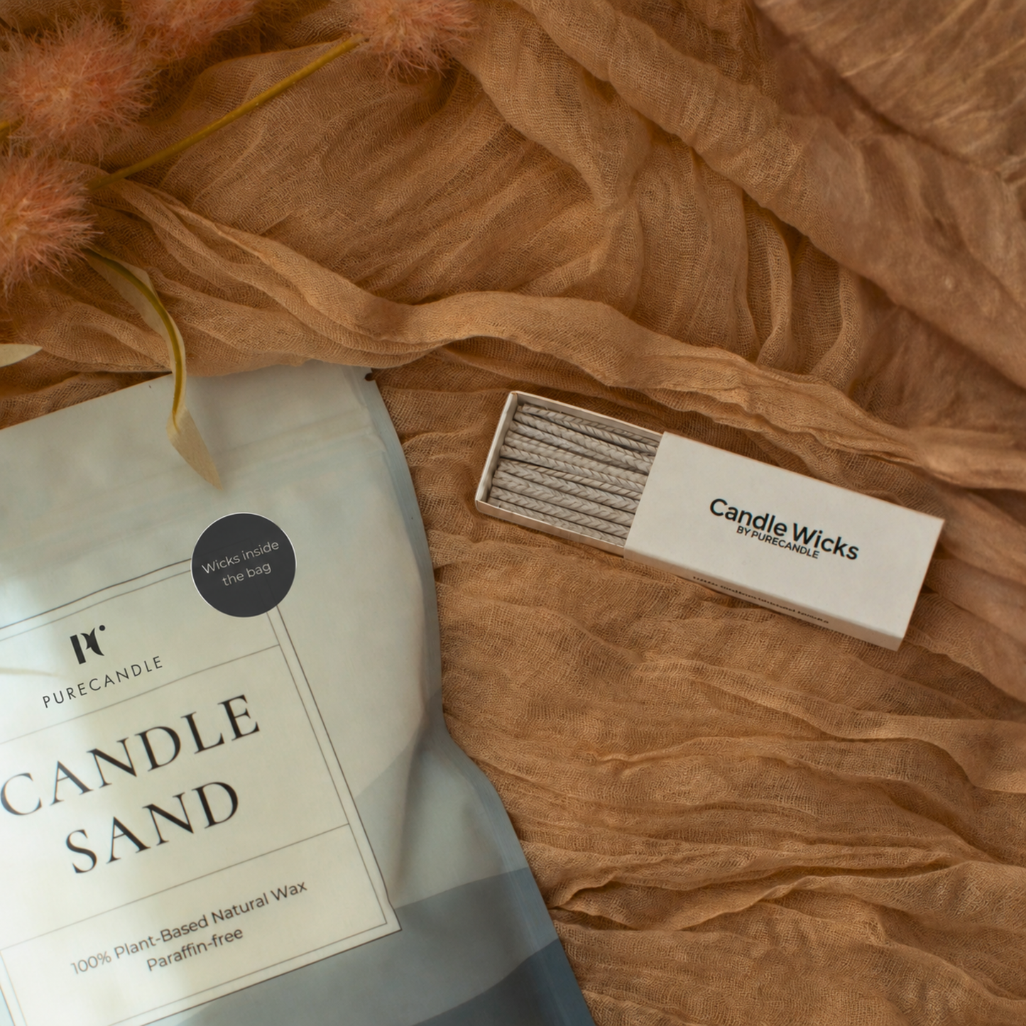 Midnight Black candle sand with wicks