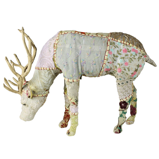 Bavarian Forest Stag  Grazing - M - Beige Sari