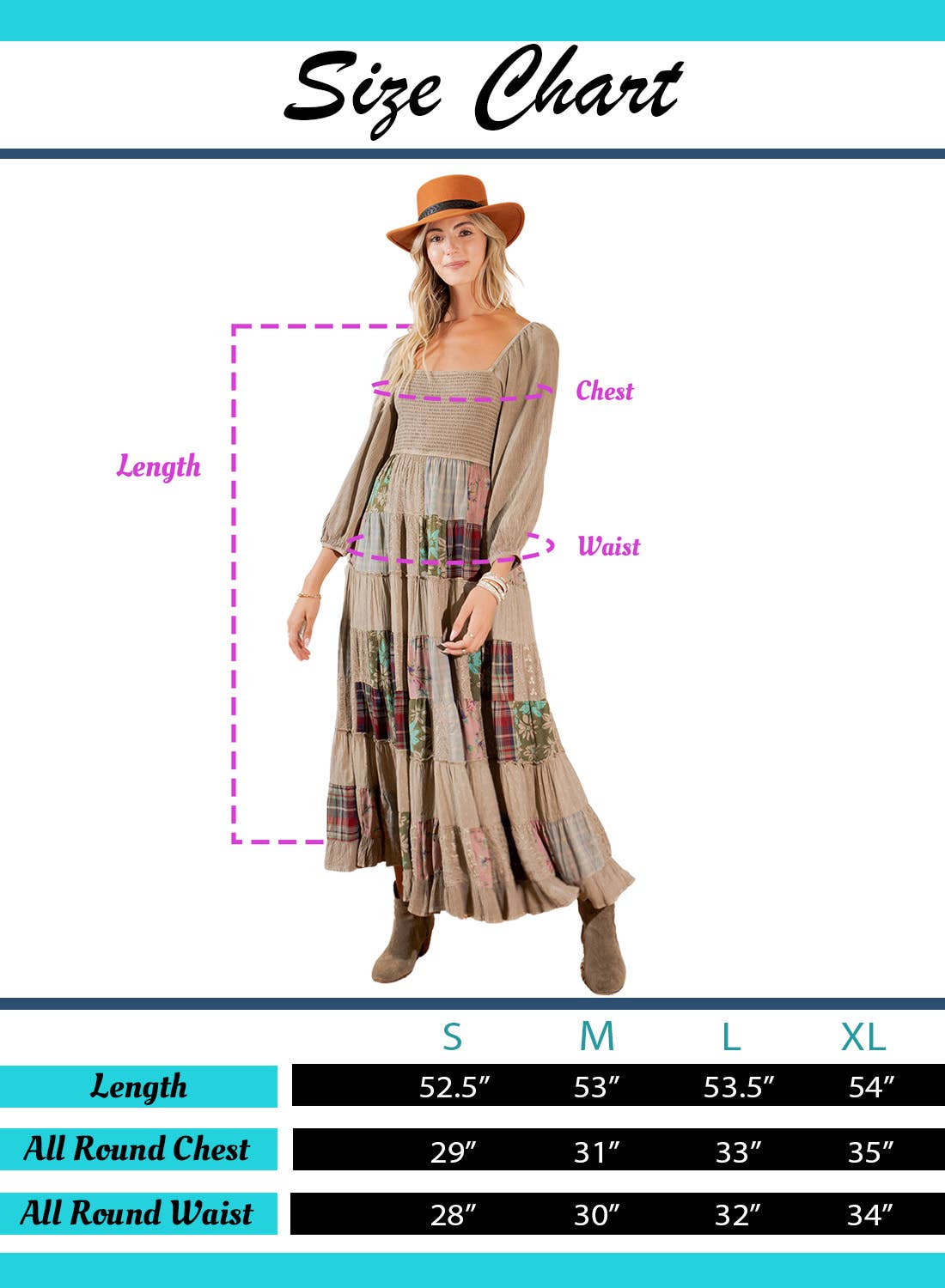 Rustic Bohemian: Smocked Patchwork Maxi Dress - New