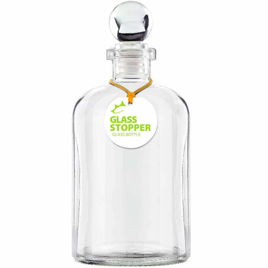 Apothecary 13.5Oz Recycled Glass Bottle W/ Glass Top
