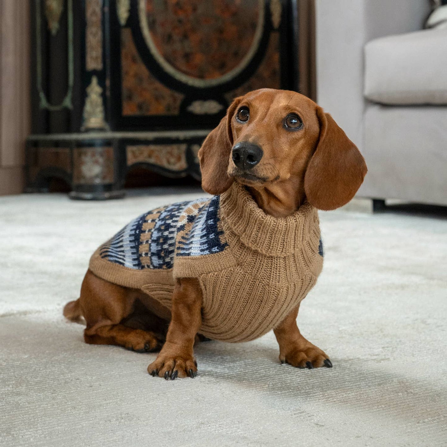 Ice Magic Navy Alpaca Dog Sweater