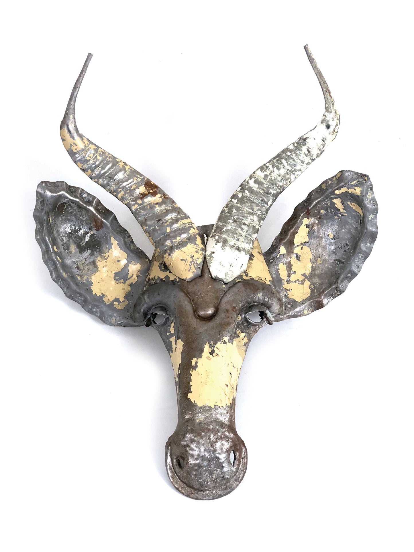 Springbok Animal Mask Recycled Metal Wall Art