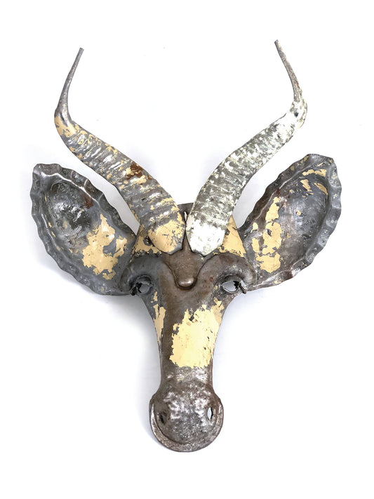 Springbok Animal Mask Recycled Metal Wall Art