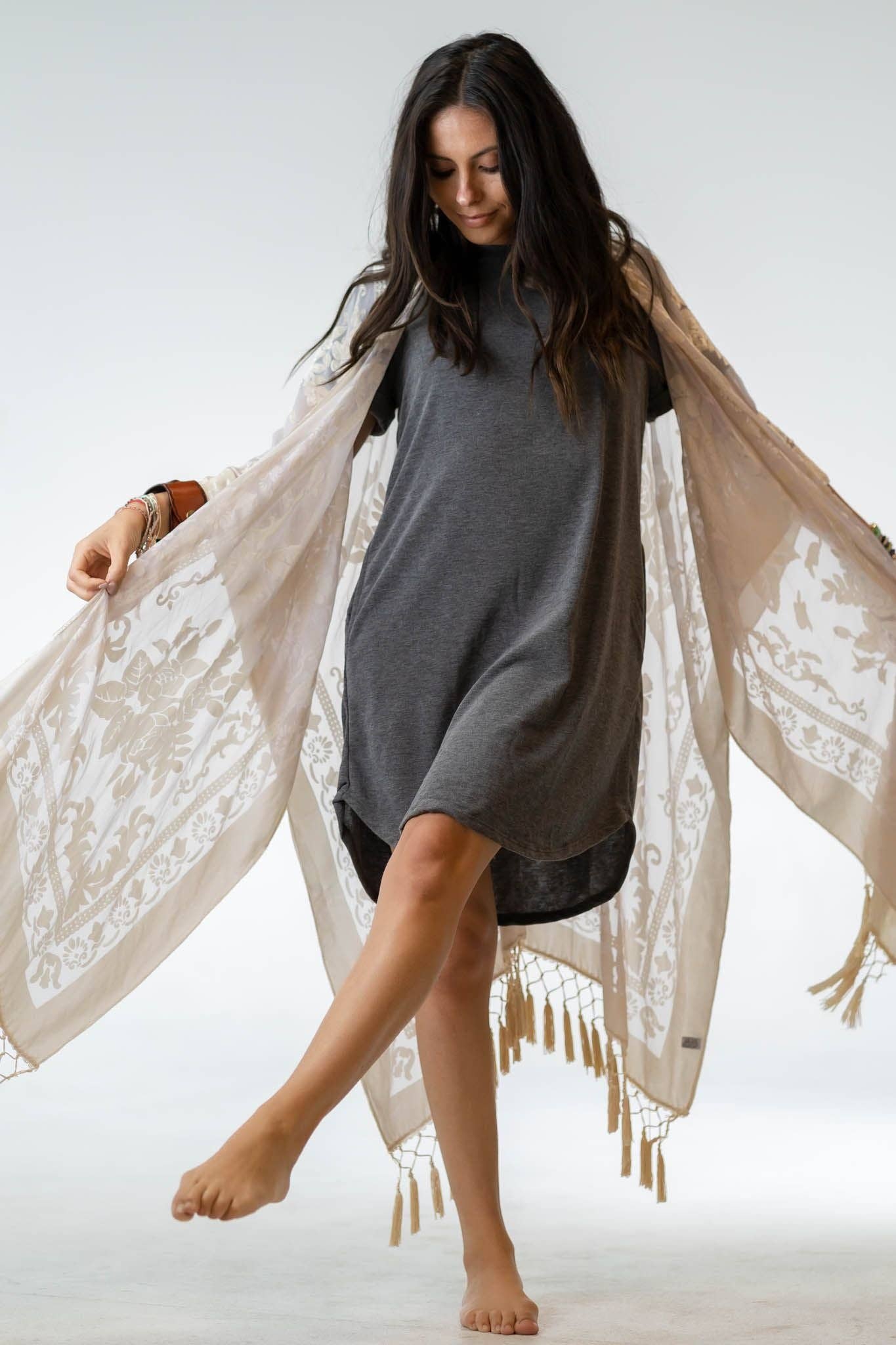 Winter Favorite: Crushin' On You Velvet Kimono - Nude