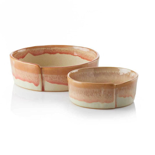 Canyon Edge Stoneware Ceramic Slab Bowls - Set of 2