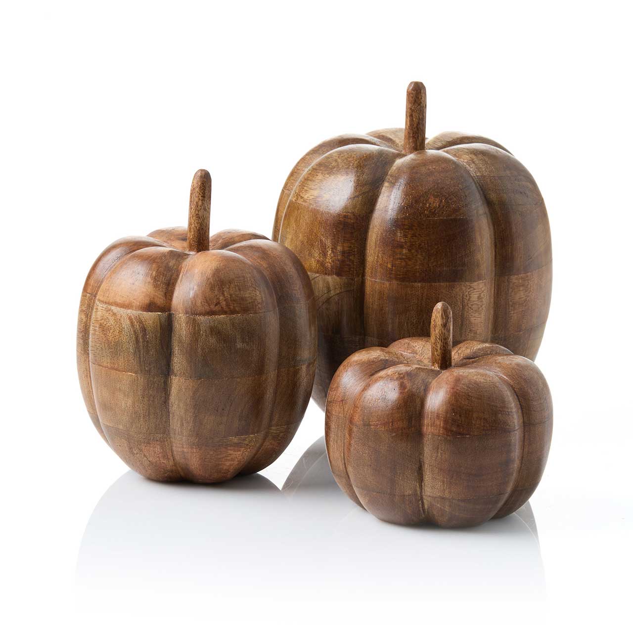 Mango Wood Pumpkins - Set of 3