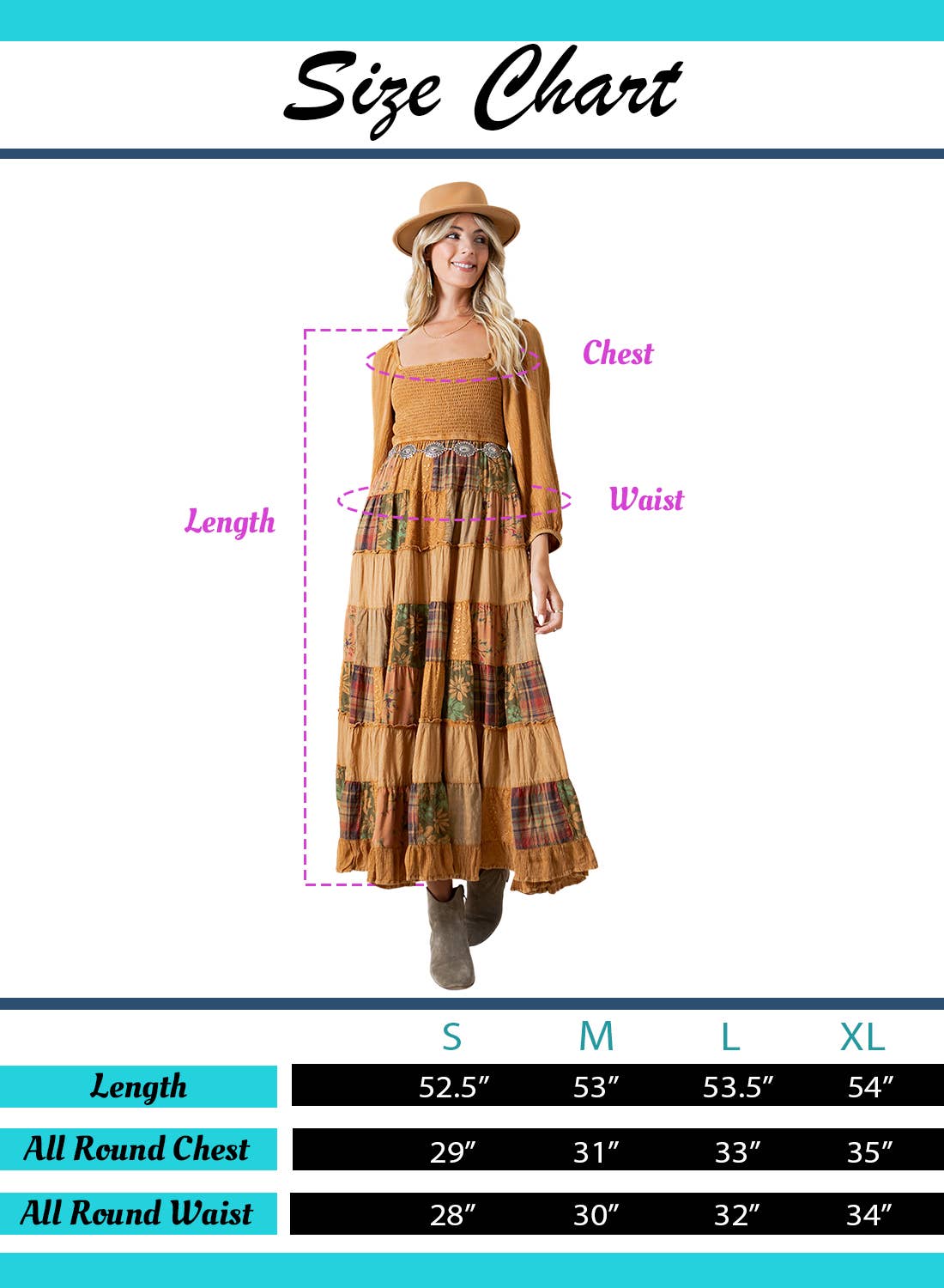 Rustic Bohemian: Smocked Patchwork Maxi Dress - New