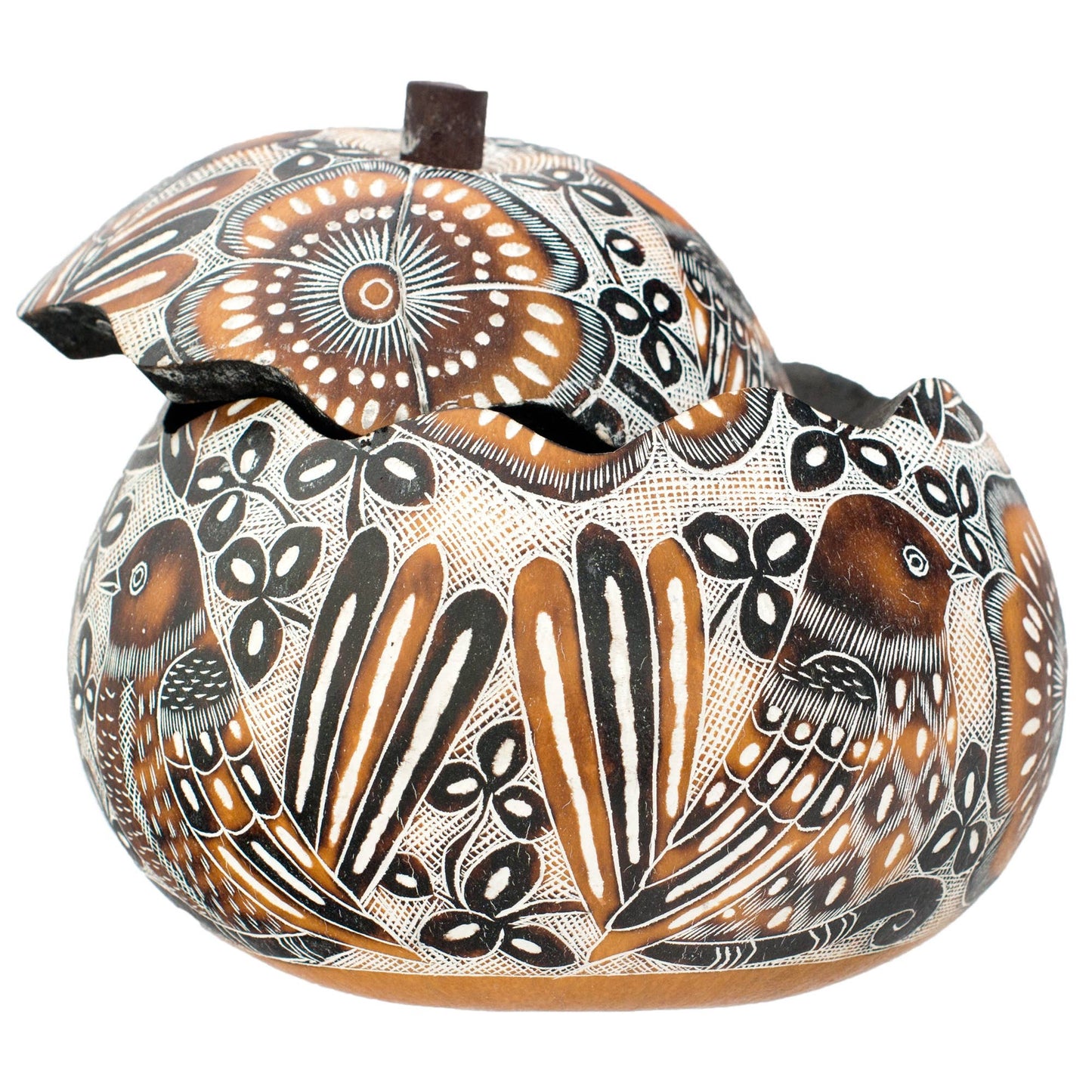 Lace Birds - Medium Gourd Box - - Jewelry Gift Box
