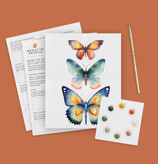 All-In-One Beginner Watercolor Kit - Butterflies