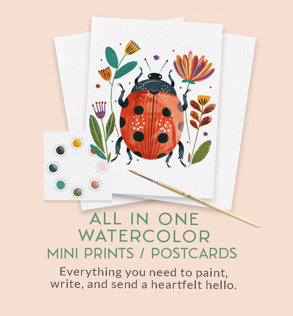 All-in-One Watercolor Art Prints + Postcards: Folk Art (Copy)