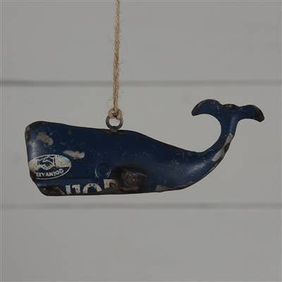 Reclaimed Metal Ornament - Whale