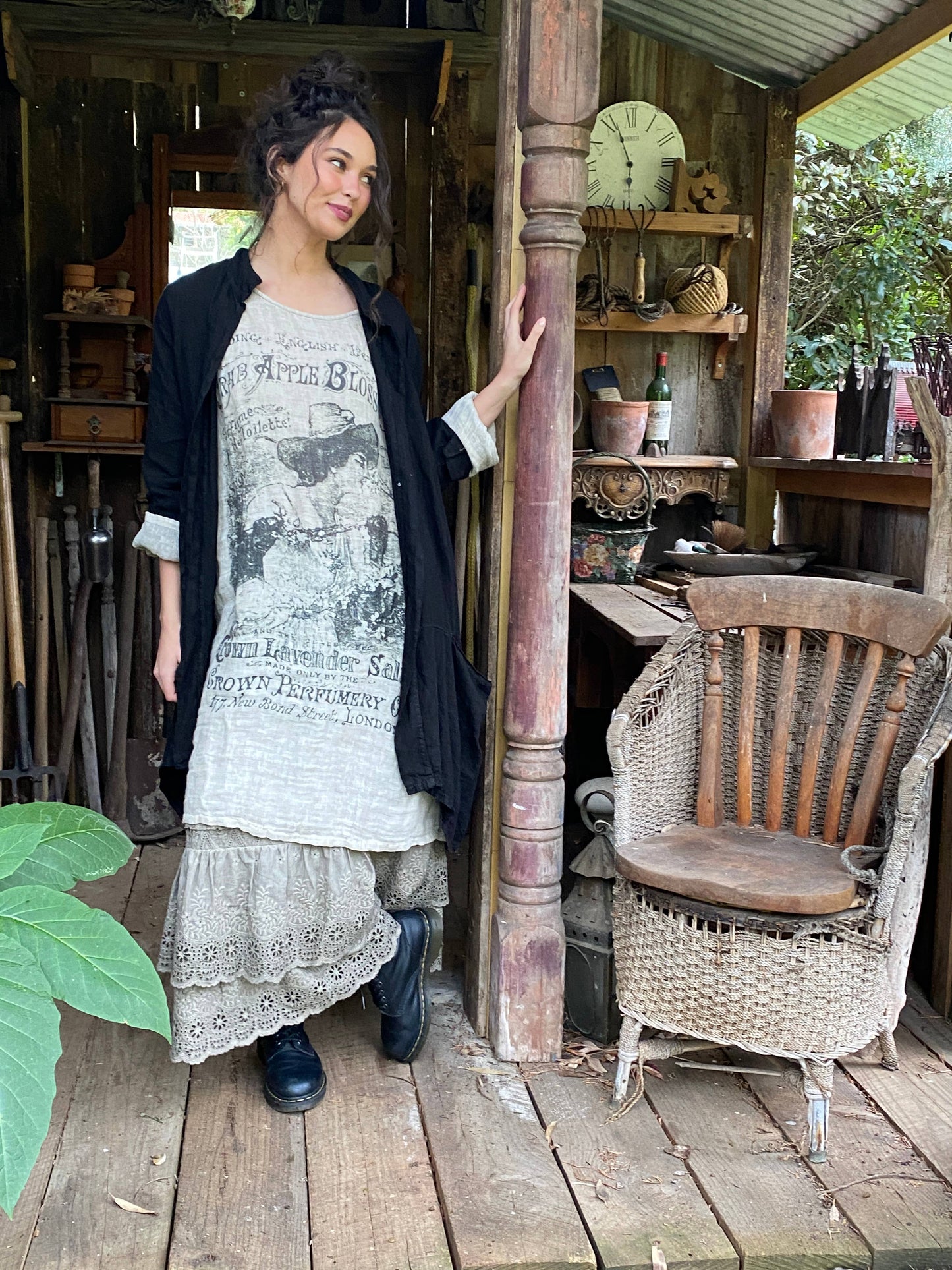 WOMEN'S - Secret Garden Linen Gauze dress.