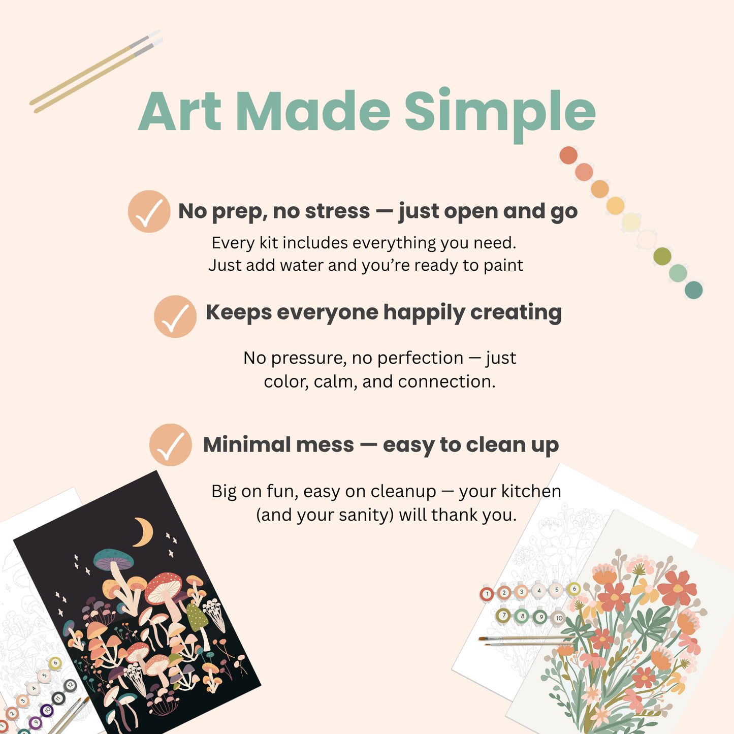 Minimalist Framed Paint-by-Number Kit- Butterflies