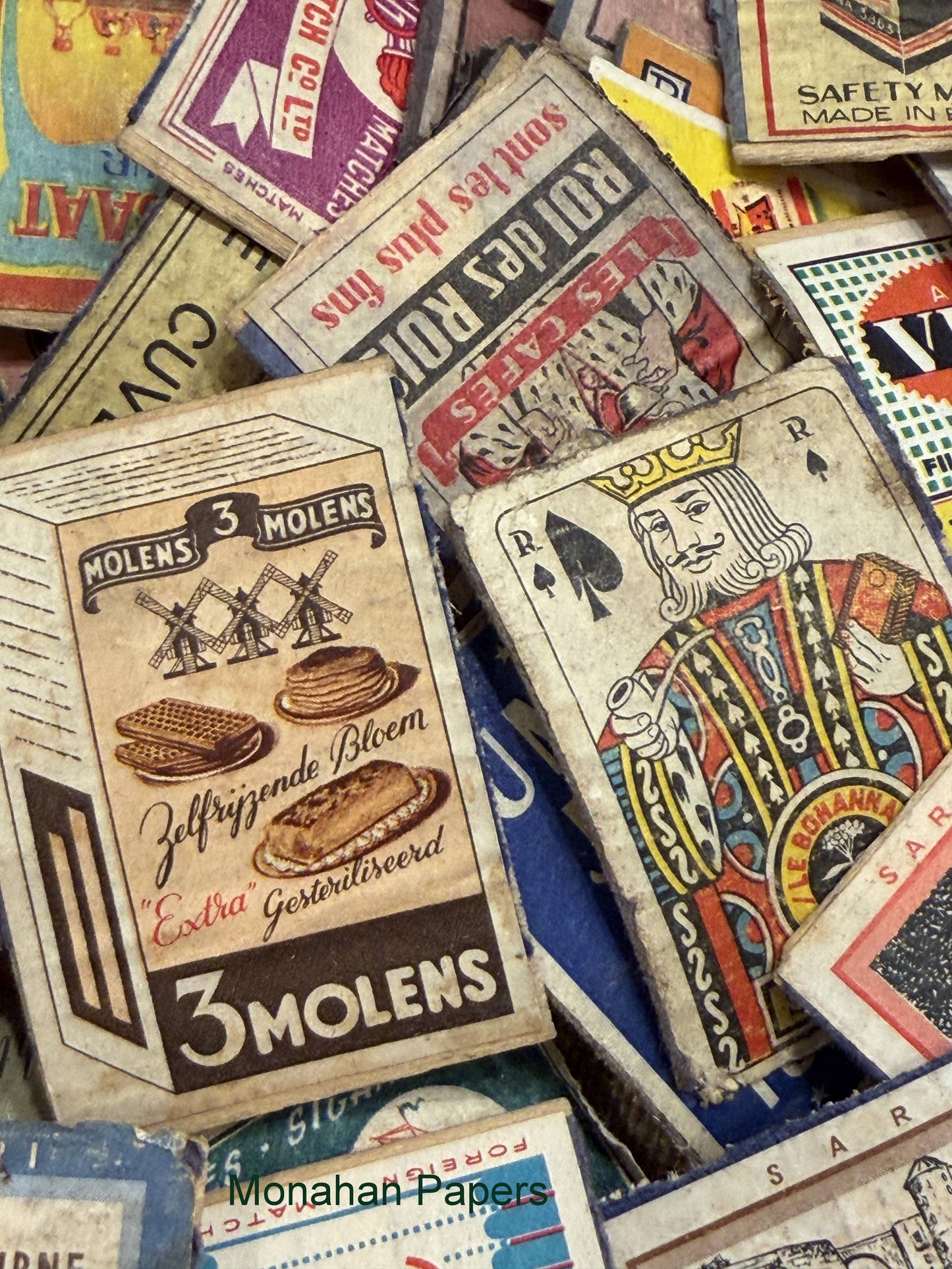 10 Antique and Vintage European Matchbox Labels