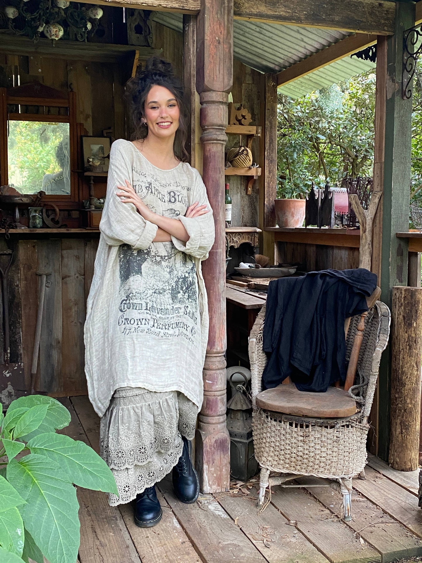 WOMEN'S - Secret Garden Linen Gauze dress.