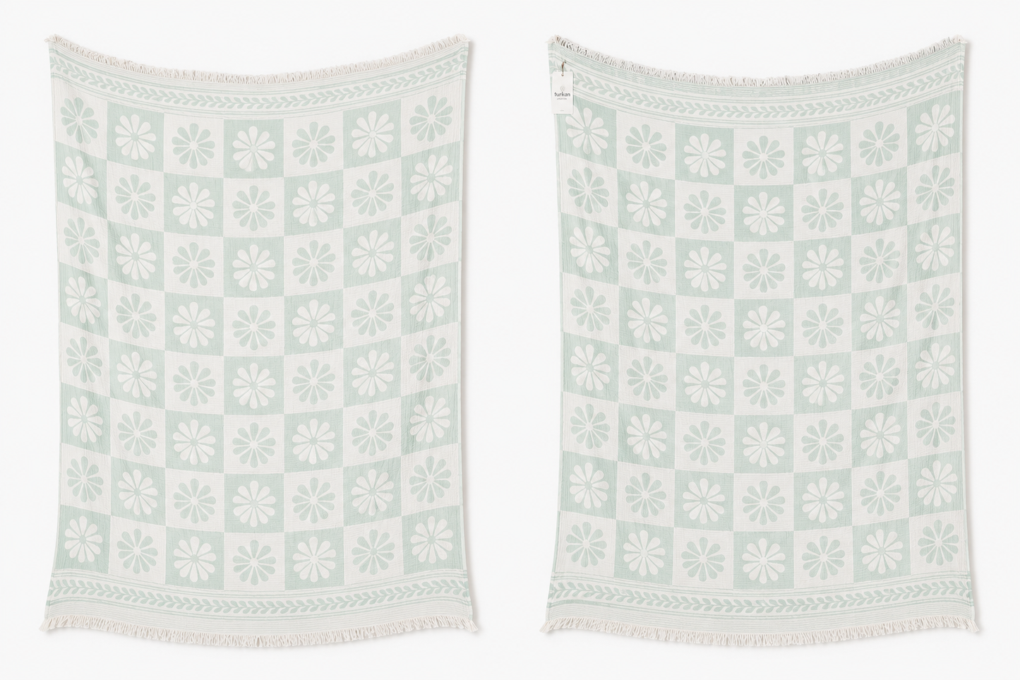 Daisy Muslin Throw Blanket, Cotton, Beach Blanket
