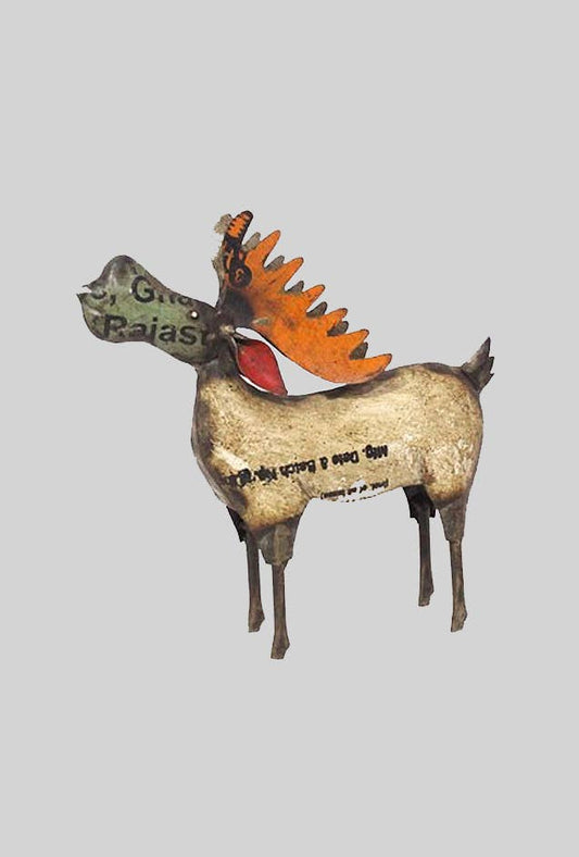 Small Moose Recycled Metal Animals
