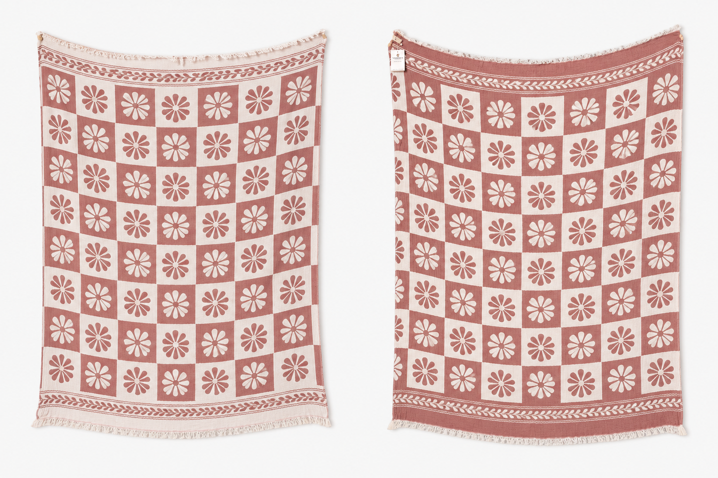 Daisy Muslin Throw Blanket, Cotton, Beach Blanket