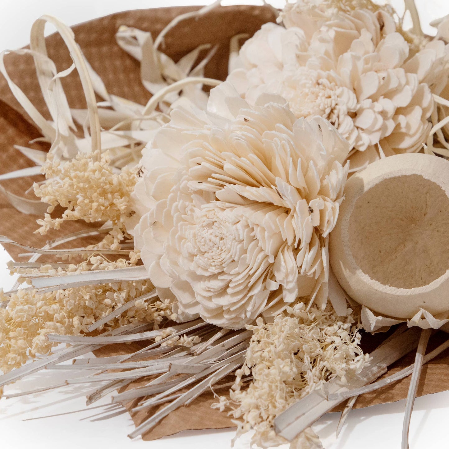 Preserved Bouquet Sola Flower and Bleach Palm