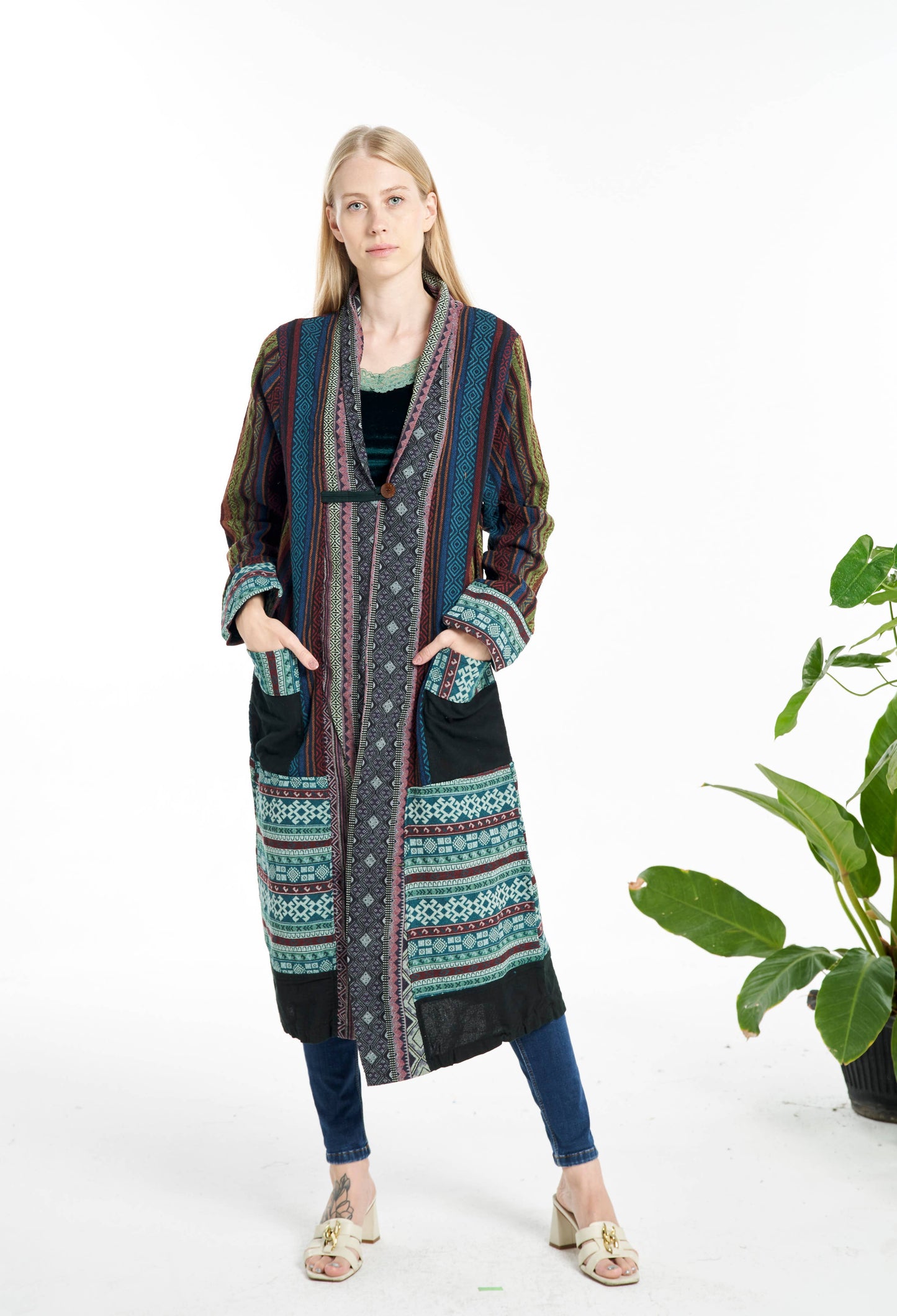 Womens Clothing -  Longline Jacket/ Cardigan (TH-1780)